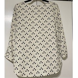 Cuff Sleeve Blouse by Brixon Ivy | Large | Black and White